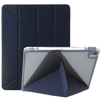For iPad Air 13 (2024) Case PU Leather Origami Stand Clear Tablet Cover
