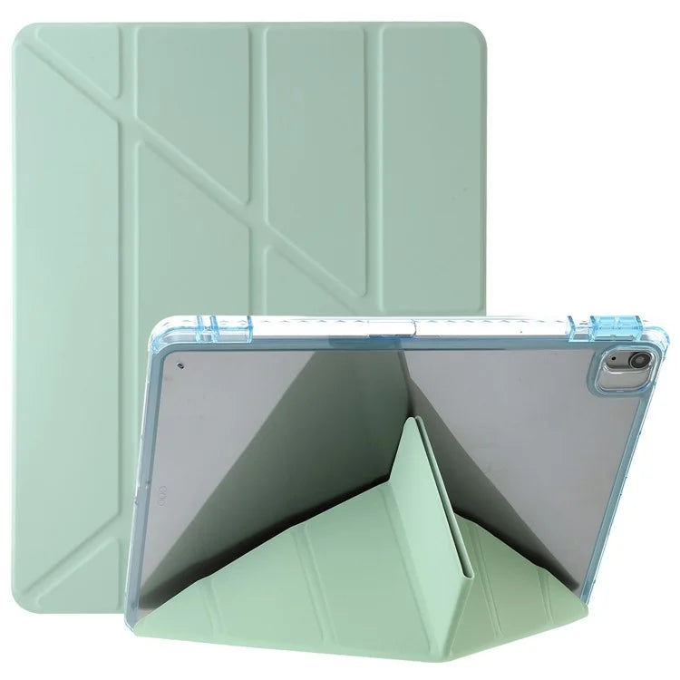 For iPad Air 13 (2024) Case PU Leather Origami Stand Clear Tablet Cover