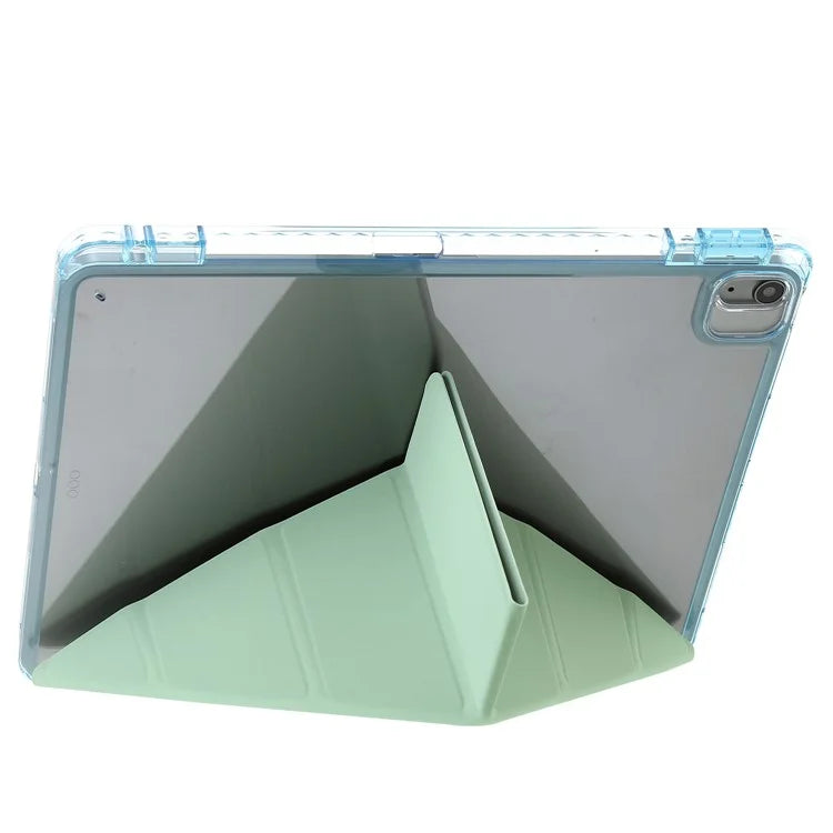 For iPad Air 13 (2024) Case PU Leather Origami Stand Clear Tablet Cover