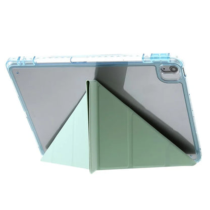 For iPad Air 13 (2024) Case PU Leather Origami Stand Clear Tablet Cover