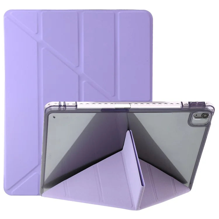 For iPad Air 13 (2024) Case PU Leather Origami Stand Clear Tablet Cover