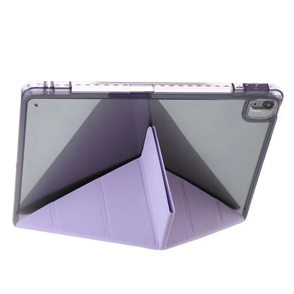 For iPad Air 13 (2024) Case PU Leather Origami Stand Clear Tablet Cover