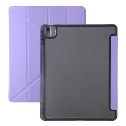 For iPad Air 13 (2024) Case PU Leather Origami Stand Clear Tablet Cover