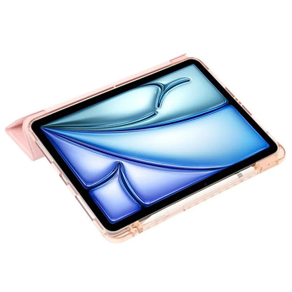 For iPad Air 11 (2024) Case TPU+PU Leather+Arcylic Tablet Cover Tri-Fold Stand Tablet Protectorish Green