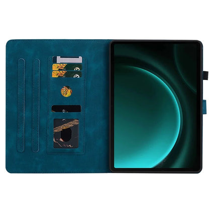 For Samsung Galaxy Tab S9 FE Leather Case Lily Flower Pattern Stand Protective Tablet Cover