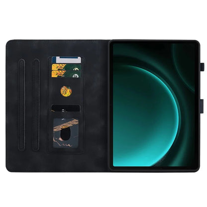 For Samsung Galaxy Tab S9 FE Leather Case Lily Flower Pattern Stand Protective Tablet Cover