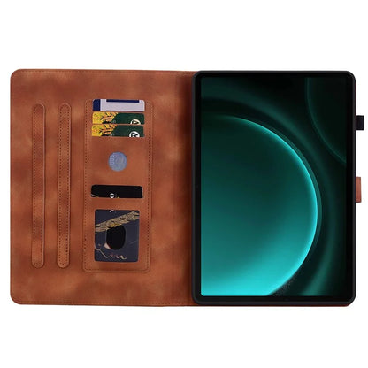 For Samsung Galaxy Tab S9 FE Leather Case Lily Flower Pattern Stand Protective Tablet Cover