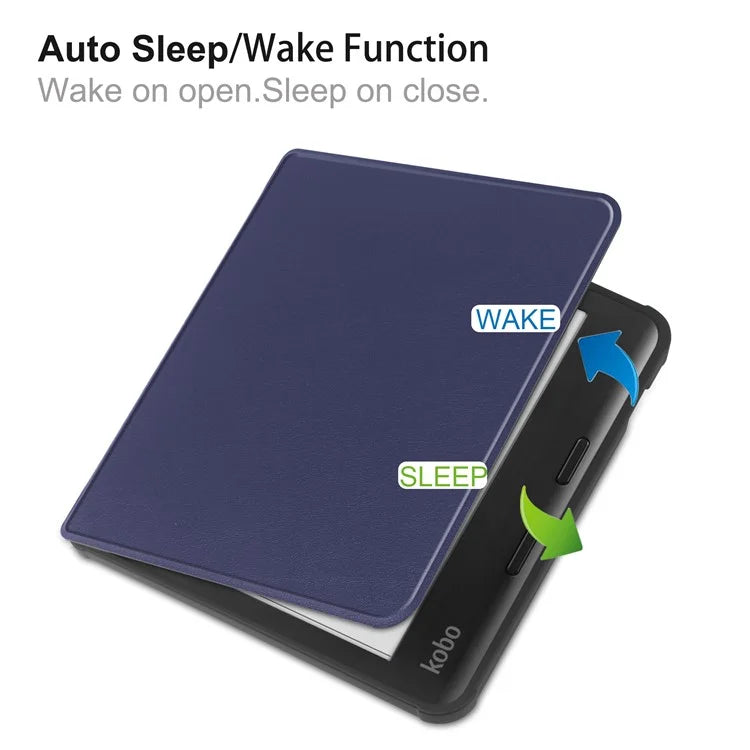 For Kobo Libra Colour Case PU Leather + TPU E-Reader Cover Support Auto Wake / Sleep