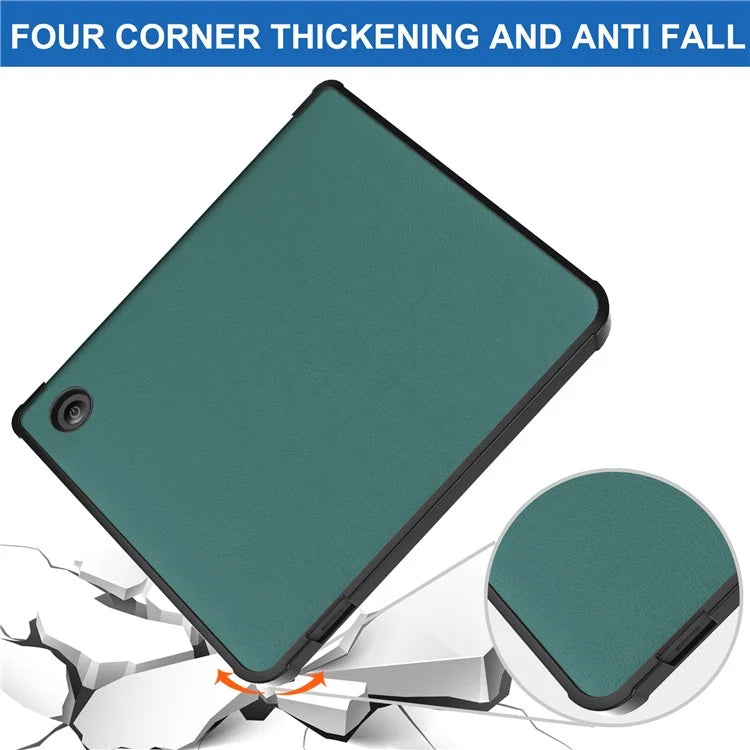 For Kobo Libra Colour Case PU Leather + TPU E-Reader Cover Support Auto Wake / Sleepish Green