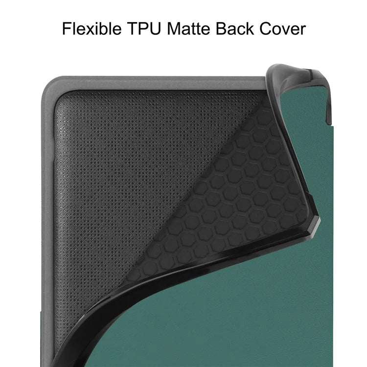 For Kobo Libra Colour Case PU Leather + TPU E-Reader Cover Support Auto Wake / Sleepish Green