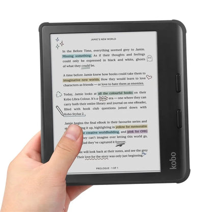For Kobo Libra Colour Case PU Leather + TPU E-Reader Cover Support Auto Wake / Sleepish Green