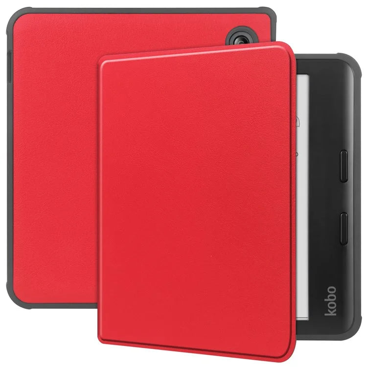 For Kobo Libra Colour Case PU Leather + TPU E-Reader Cover Support Auto Wake / Sleep