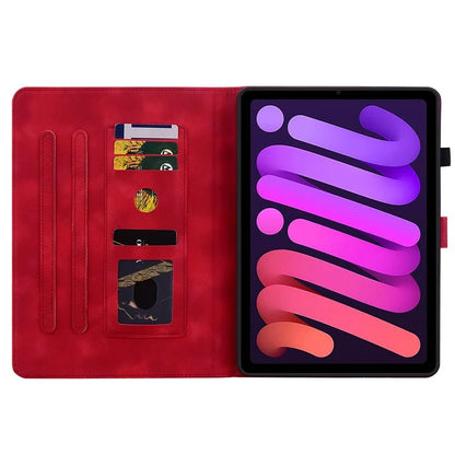 For iPad mini (2021) Case Lily Flower Design PU Leather Stand Tablet Cover