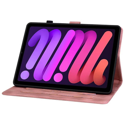 For iPad mini (2021) Case Lily Flower Design PU Leather Stand Tablet Cover