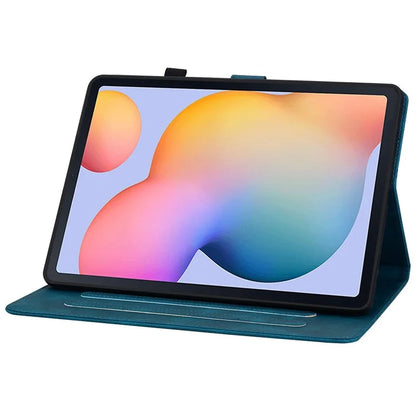 For Samsung Galaxy Tab S6 Lite (2020) / (2022) / (2024) Case Lily Flower Imprint Card Holder Leather Tablet Cover