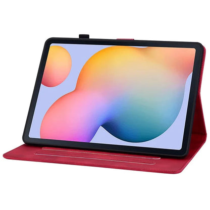 For Samsung Galaxy Tab S6 Lite (2020) / (2022) / (2024) Case Lily Flower Imprint Card Holder Leather Tablet Cover