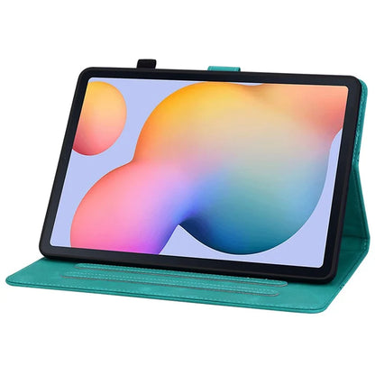 For Samsung Galaxy Tab S6 Lite (2020) / (2022) / (2024) Case Lily Flower Imprint Card Holder Leather Tablet Cover