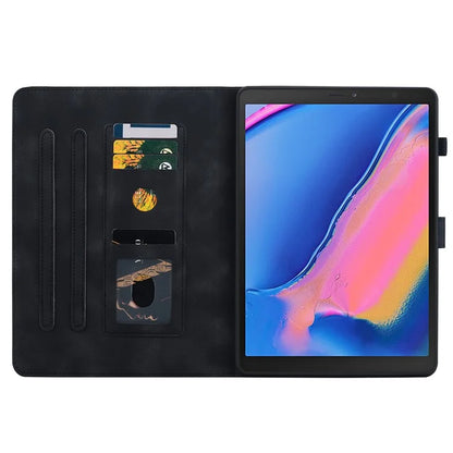 For Samsung Galaxy Tab A 8.0 (2019) SM-T290 (Wi-Fi) / SM-T295 (LTE) / SM-T297 Case Flower Imprint PU Leather Tablet Cover