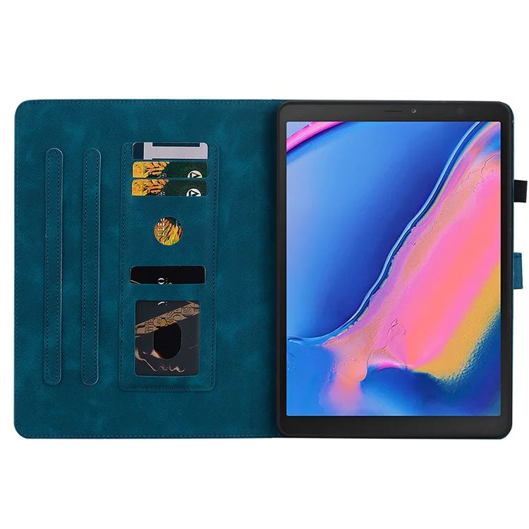 For Samsung Galaxy Tab A 8.0 (2019) SM-T290 (Wi-Fi) / SM-T295 (LTE) / SM-T297 Case Flower Imprint PU Leather Tablet Cover