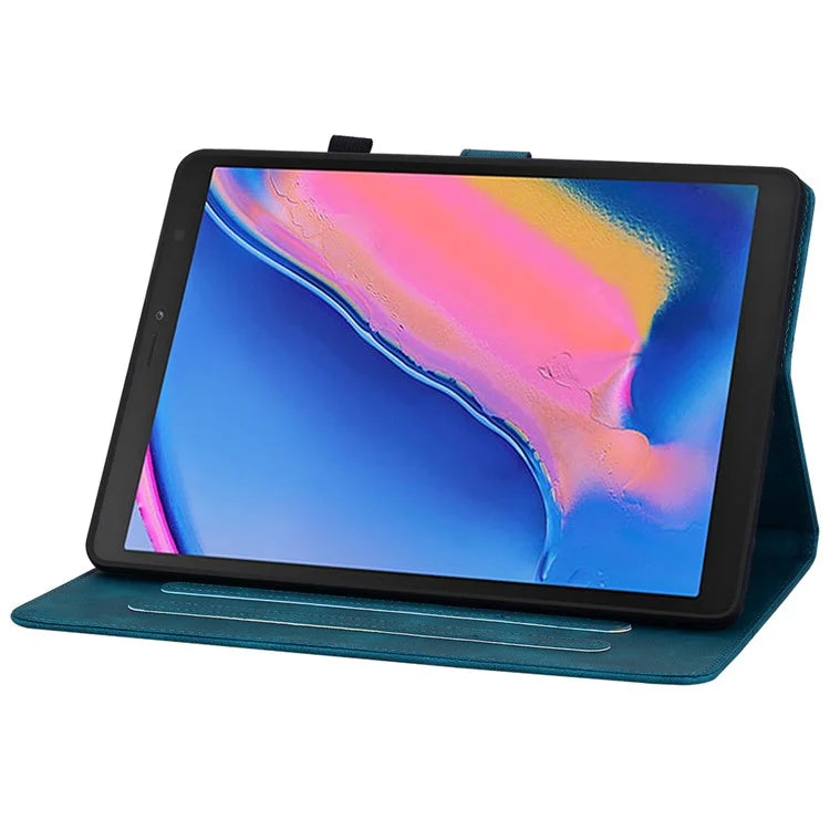 For Samsung Galaxy Tab A 8.0 (2019) SM-T290 (Wi-Fi) / SM-T295 (LTE) / SM-T297 Case Flower Imprint PU Leather Tablet Cover