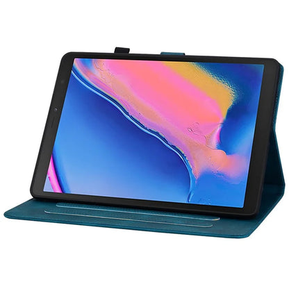 For Samsung Galaxy Tab A 8.0 (2019) SM-T290 (Wi-Fi) / SM-T295 (LTE) / SM-T297 Case Flower Imprint PU Leather Tablet Cover