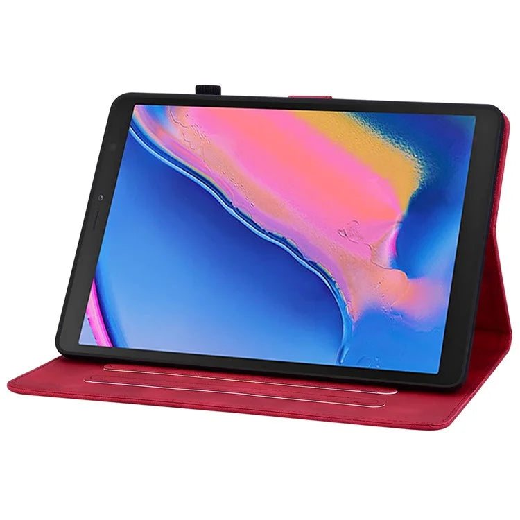 For Samsung Galaxy Tab A 8.0 (2019) SM-T290 (Wi-Fi) / SM-T295 (LTE) / SM-T297 Case Flower Imprint PU Leather Tablet Cover