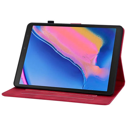 For Samsung Galaxy Tab A 8.0 (2019) SM-T290 (Wi-Fi) / SM-T295 (LTE) / SM-T297 Case Flower Imprint PU Leather Tablet Cover