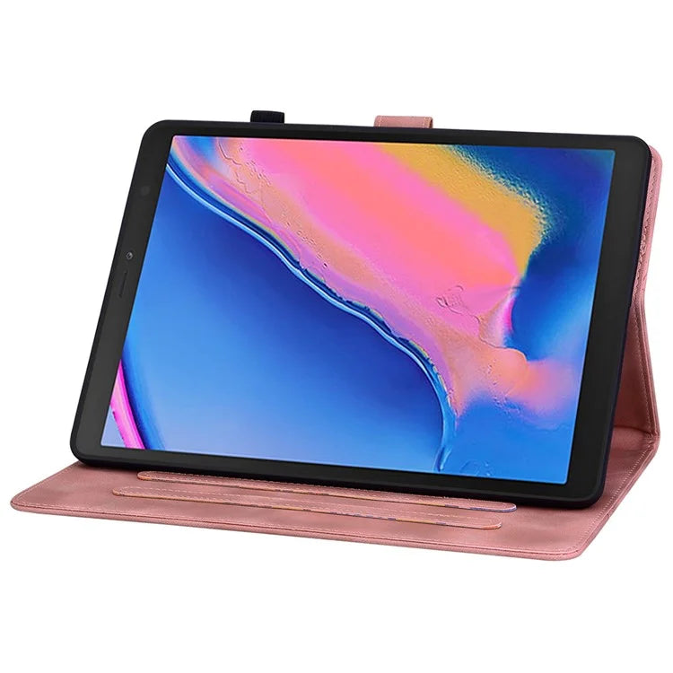 For Samsung Galaxy Tab A 8.0 (2019) SM-T290 (Wi-Fi) / SM-T295 (LTE) / SM-T297 Case Flower Imprint PU Leather Tablet Cover