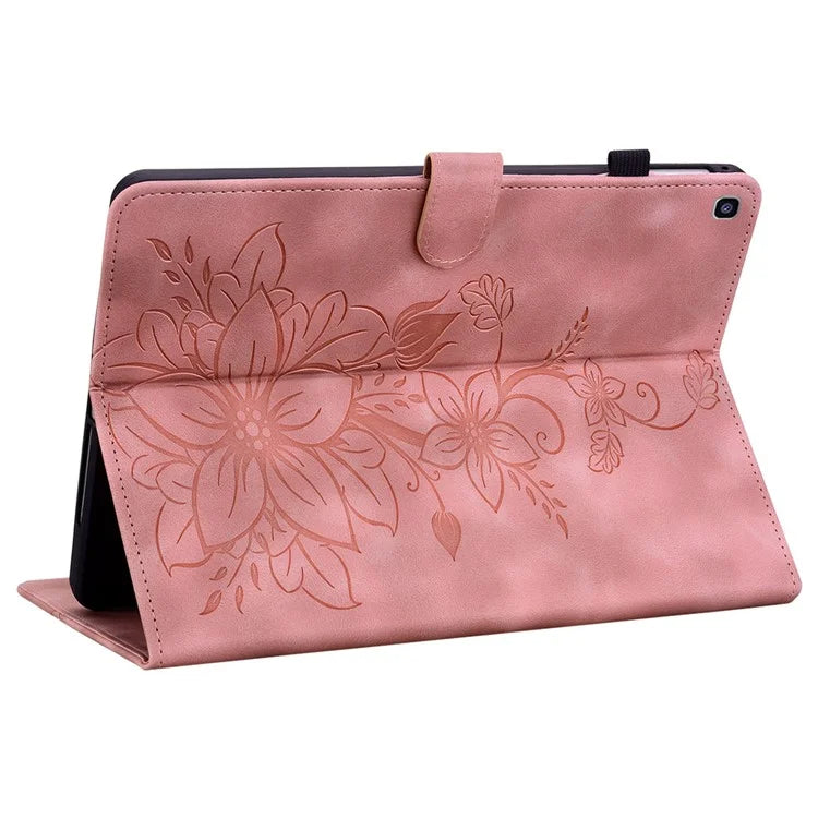 For Samsung Galaxy Tab A 8.0 (2019) SM-T290 (Wi-Fi) / SM-T295 (LTE) / SM-T297 Case Flower Imprint PU Leather Tablet Cover
