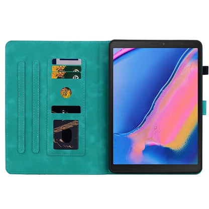 For Samsung Galaxy Tab A 8.0 (2019) SM-T290 (Wi-Fi) / SM-T295 (LTE) / SM-T297 Case Flower Imprint PU Leather Tablet Cover