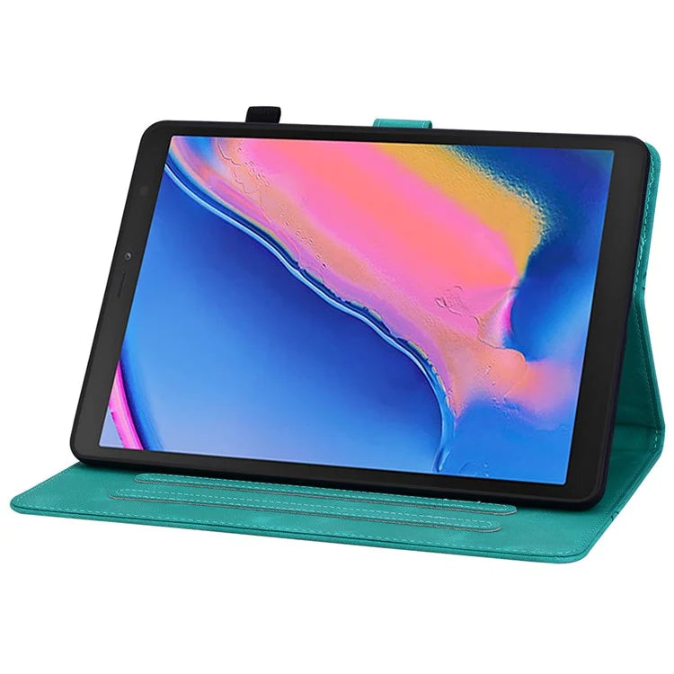For Samsung Galaxy Tab A 8.0 (2019) SM-T290 (Wi-Fi) / SM-T295 (LTE) / SM-T297 Case Flower Imprint PU Leather Tablet Cover