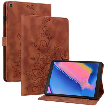 For Samsung Galaxy Tab A 8.0 (2019) SM-T290 (Wi-Fi) / SM-T295 (LTE) / SM-T297 Case Flower Imprint PU Leather Tablet Cover