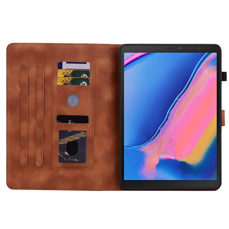 For Samsung Galaxy Tab A 8.0 (2019) SM-T290 (Wi-Fi) / SM-T295 (LTE) / SM-T297 Case Flower Imprint PU Leather Tablet Cover