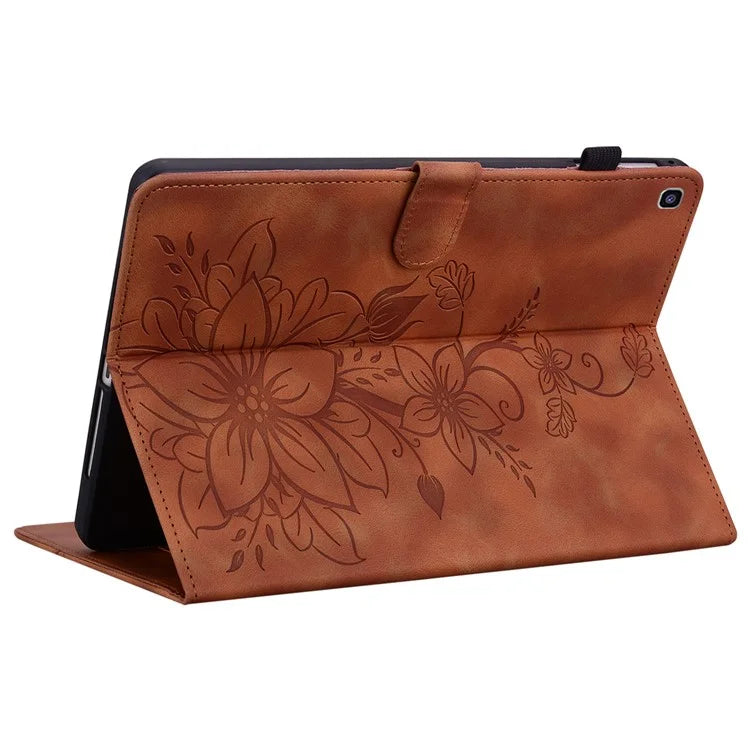 For Samsung Galaxy Tab A 8.0 (2019) SM-T290 (Wi-Fi) / SM-T295 (LTE) / SM-T297 Case Flower Imprint PU Leather Tablet Cover