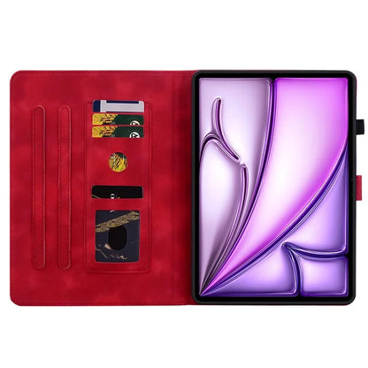 For iPad Air 13 (2024) Case PU Leather Card Holder Stand Tablet Cover Lily Flower Design