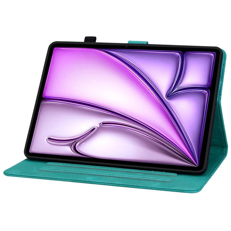 For iPad Air 11 (2024) Case with Card Slots Lily Flower Leather+TPU Full Protection Tablet Cover