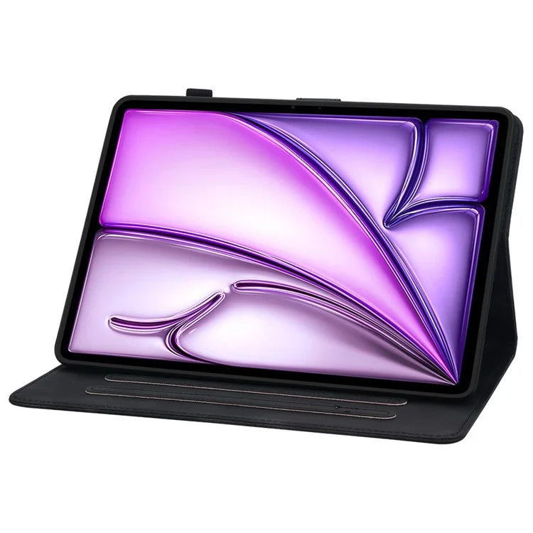 For iPad Air 11 (2024) Case with Card Slots Lily Flower Leather+TPU Full Protection Tablet Cover