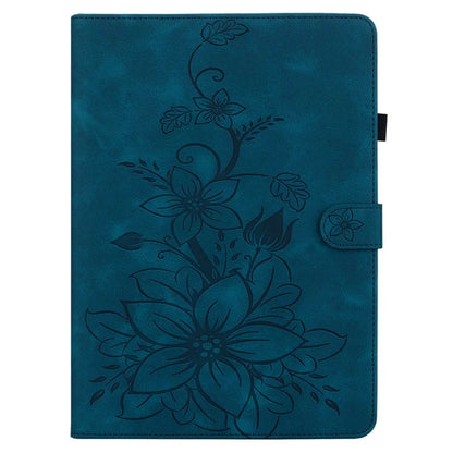 For iPad Air 11 (2024) Case with Card Slots Lily Flower Leather+TPU Full Protection Tablet Cover