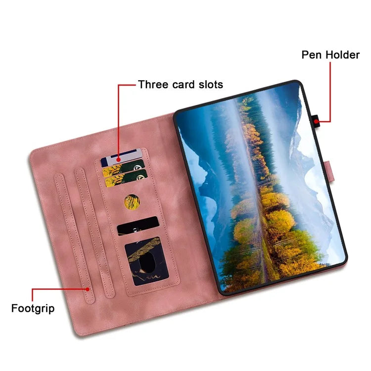 For iPad Air 11 (2024) Case with Card Slots Lily Flower Leather+TPU Full Protection Tablet Cover