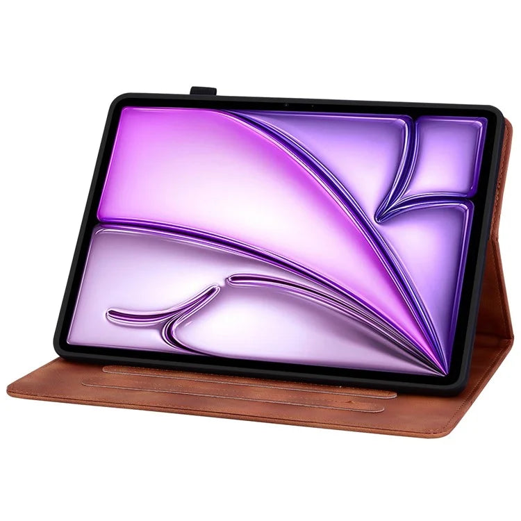 For iPad Air 11 (2024) Case with Card Slots Lily Flower Leather+TPU Full Protection Tablet Cover