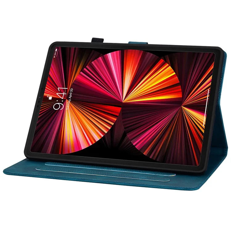 For iPad Pro 11-inch (2018) / (2020) / (2021) / (2022) / Air 11 (2024) / Air (2022) / (2020) Stand Case with Lily Flower Design