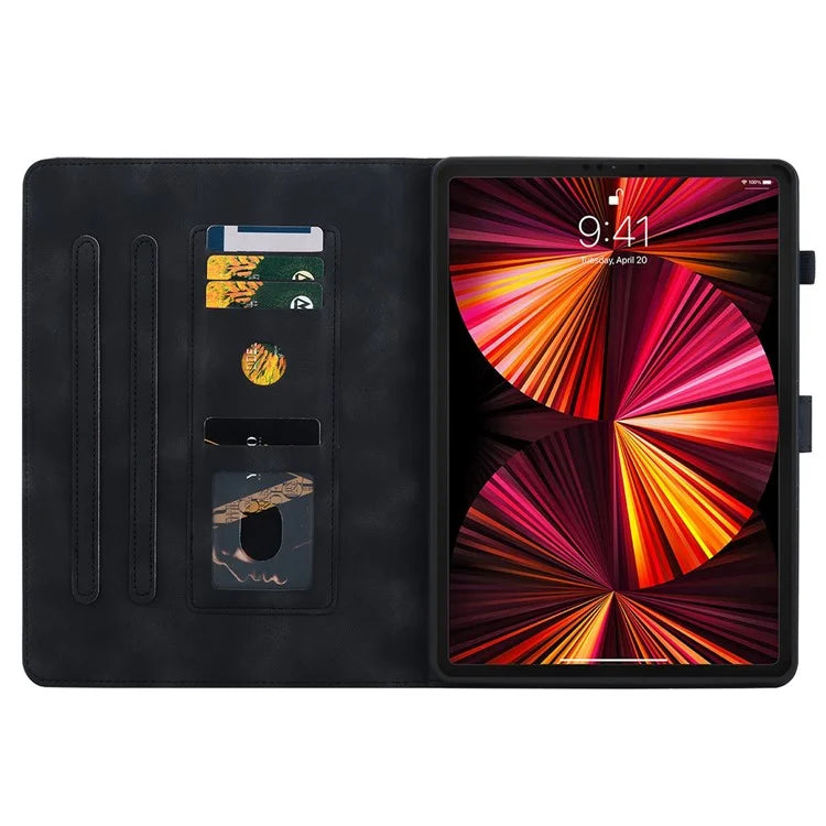 For iPad Pro 11-inch (2018) / (2020) / (2021) / (2022) / Air 11 (2024) / Air (2022) / (2020) Stand Case with Lily Flower Design