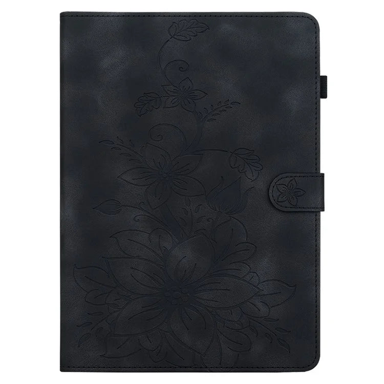 For iPad Pro 11-inch (2018) / (2020) / (2021) / (2022) / Air 11 (2024) / Air (2022) / (2020) Stand Case with Lily Flower Design