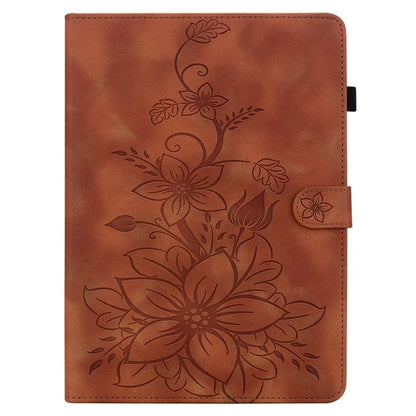 For iPad Pro 11-inch (2018) / (2020) / (2021) / (2022) / Air 11 (2024) / Air (2022) / (2020) Stand Case with Lily Flower Design