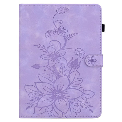 For iPad Pro 11-inch (2018) / (2020) / (2021) / (2022) / Air 11 (2024) / Air (2022) / (2020) Stand Case with Lily Flower Design