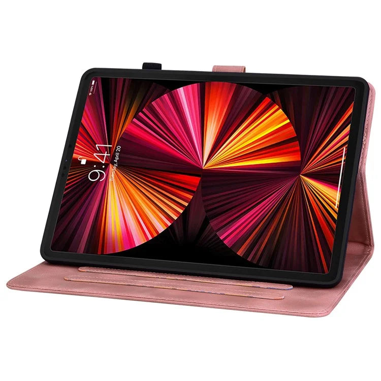 For iPad Pro 11-inch (2018) / (2020) / (2021) / (2022) / Air 11 (2024) / Air (2022) / (2020) Stand Case with Lily Flower Design