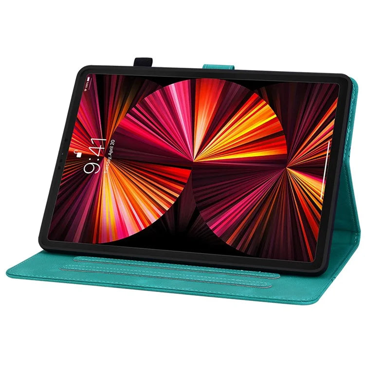 For iPad Pro 11-inch (2018) / (2020) / (2021) / (2022) / Air 11 (2024) / Air (2022) / (2020) Stand Case with Lily Flower Design