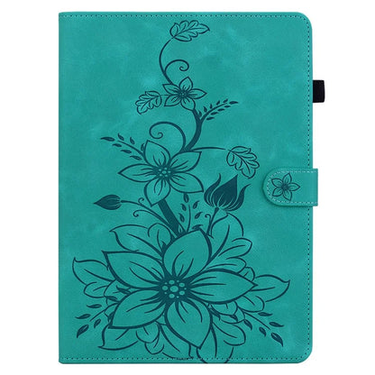 For iPad Pro 11-inch (2018) / (2020) / (2021) / (2022) / Air 11 (2024) / Air (2022) / (2020) Stand Case with Lily Flower Design