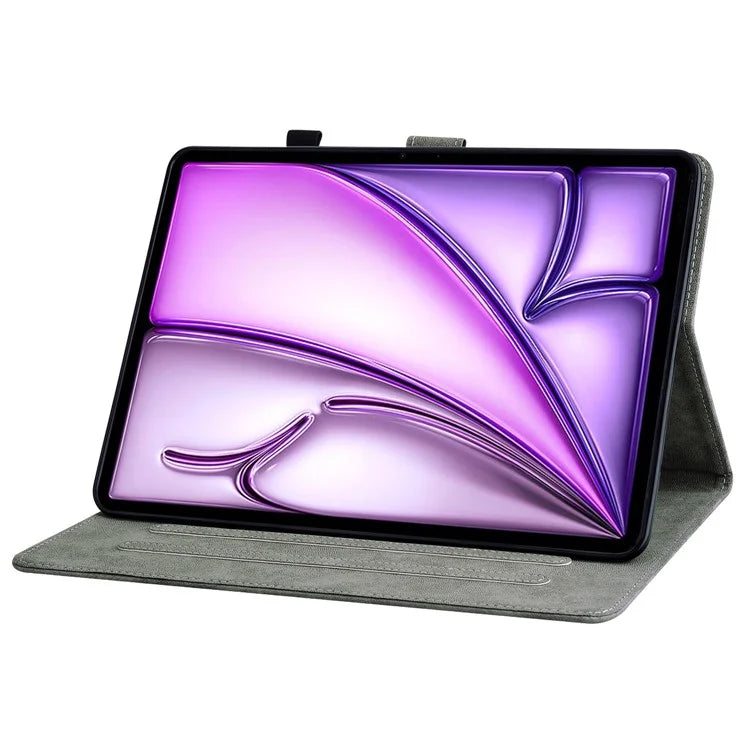 For iPad Air 11 (2024) Shockproof Case Tiger Pattern PU Leather Protective Tablet Cover