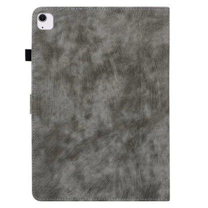 For iPad Air 11 (2024) Shockproof Case Tiger Pattern PU Leather Protective Tablet Cover